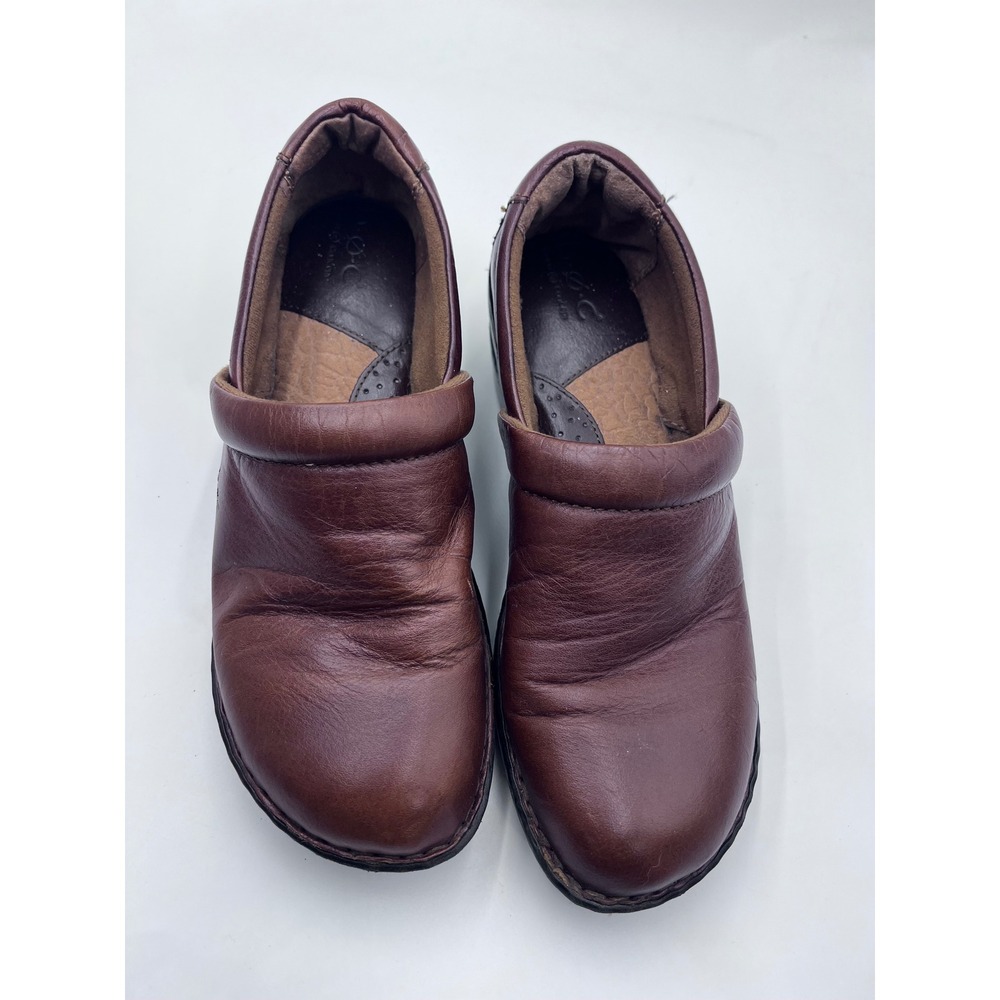 b.o.c. Born Concept Brown Leather Clogs Mules BC4638 Womens 10 EUR 42